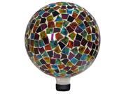 10 Inch Mosaic Gazing Ball Red Blue and Yellow