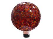 10 Inch Mosaic Gazing Ball Red and Yellow