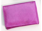 Distressed Leather Credit Card Wallet Pink