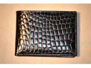 Crocodile Bidente Wallet With Passcase Black