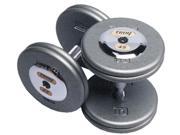 Fixed Pro Style Dumbbells with Straight Handle and Chrome End Caps Set of 2 32.5 lbs.