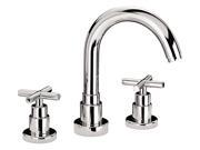 Luxe Widespread Lavatory Faucet w Tubular Swivel Spout Brushed Nickel