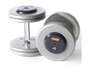 Fixed Pro Style Dumbbells with Straight Handle and Rubber End Caps Set of 2 12.5 lbs.