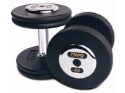 Fixed Pro Style Dumbbells with Straight Handle Black Plate and Chrome End Cap Set of 2 22.5 lbs.