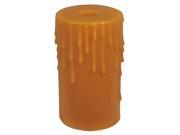 MEYDA 104611 3.5 in. W x 6 in. H Poly Resin Honey Amber Flat Top Candle Cover