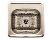 Decorative Prep Square Drop In Entertainment Sink Hammered Stainless Steel