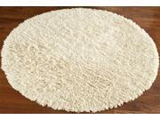 Hand Tufted Round Shag Rug in Ivory 6 ft.