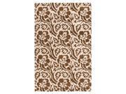 Hand Tufted Rectangular Rug in Brown and Ivory 8 ft. x 5 ft.