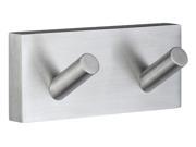 House Double Towel Hook in Brushed Chrome Finish