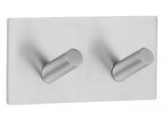 Double Self Adhesive Hook in Brushed Stainless Steel Finish