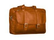 Expandable Laptop Leather Briefcase in Tan