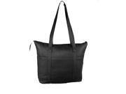 Full Length Zippered Top Closure Leather Shopping Tote Bag Cafe