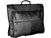 Leather Garment Bag w 4 Exterior Pockets w Elastic Strap Tan