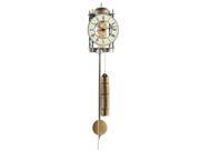 Lester Skeleton Wall Clock w Wrought Iron Case Pendulum