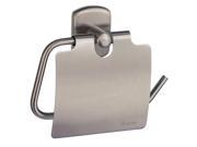 Cabin Toilet Roll Euro Holder w Lid in Brushed Nickel Finish