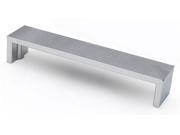Contemporary Broad Flat Bench Pull in Stainless Steel Large