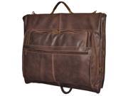 Distressed Leather 42 in. Long Deluxe Garment Bag in Brown
