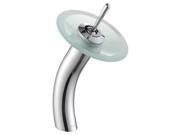Kraus Waterfall Chrome Faucet w Frosted Glass Disk