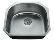 23 in. Single Bowl Kitchen Sink w Faucet Soap Dispenser