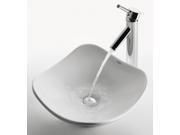White Tulip Ceramic Sink Sheven Faucet Chrome