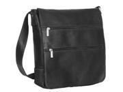 Leather Messenger Bag w 2 Zip Pockets Adjustable Strap Cafe