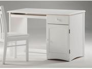 Desk in Wood w White Finish Dovetail Drawers
