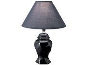 ORE International Ceramic Table Lamp Black Black 606BK