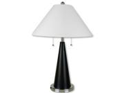 Table Lamp w Chain Pulls in Black Silver Finish