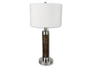 Cylinder Table Lamp w White Drum Shade