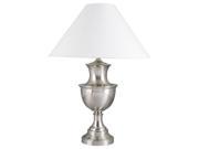 ORE International Metal Table Lamp Satin Nickel Silver White 6235SN