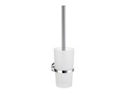 Home Toilet Brush w Glass Container in Polished Chrome Finish