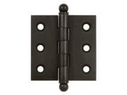 2 in. x 2 in. Solid Brass Cabinet Hinge w Ball Tips Pair Set of 10 Oil Rubbed Bronze