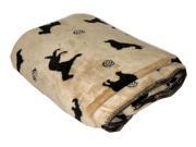 Plush Embossed Tossed Dog Throw Blanket 90 in. L x 60 in. W Beige