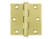 3 in. Square Solid Brass Hinge in Polished Brass Pair