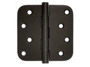 4 in. x 4 in. x 0.63 in. Radius Residential Zig Zag Hinge Paint Black