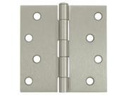 4 in. x 4 in. Residential Square Steel Hinge Pair Set of 10 Residential Brushed Chrome