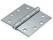 4.5 in. x 4.5 in. Heavy Duty Square Steel Hinge Pair Set of 10 2 Ball Bearing w Non Removable Pin Brushed Chrome