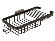 10 in. Solid Brass Rectangular Wire Basket Combo w Hook PVD