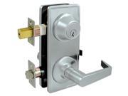 Grade 2 Interconnected Passage Lock w Clarendon Lever Brushed Chrome