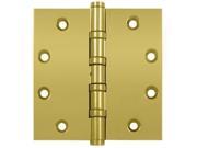 4.5 in. x 4.5 in. Square Solid Brass Hinge in PVD Pair 4 Ball Bearing