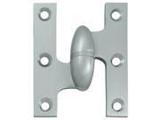 2.5 in. x 2 in. Solid Brass Hinge w Olive Knuckles Left Brushed Chrome