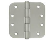 4 in. x 4 in. x 0.63 in. Radius Stainless Steel Hinge Pair Residential w Non Removable Pin