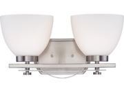 Two Light Vanity Fixture Brushed Nickel Finish