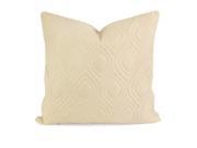 IK Kavita Beige Linen Quilted Pillow with Down Fill