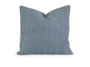 IK Kavita Blue Linen Quilted Pillow with Down Fill