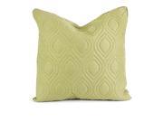 IK Kavita Green Linen Quilted Pillow with Down Fill