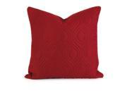 IK Kavita Red Linen Quilted Pillow with Down Fill