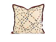 IK Xander Embroidered Linen Pillow with Down Fill