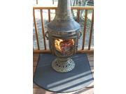 Fire Resistant Chiminea Outdoor Fireplace Pad Half Round