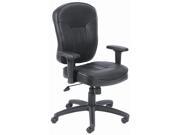 Task Chair w Wild Arms in Black Leather